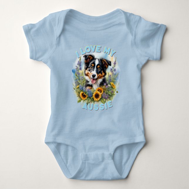 Sunny Aussie Meadow - Customisable Baby Bodysuit (Front)