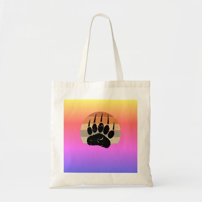 Sunny Australia Map Bear With Retro Sunset Tote Bag (Front)