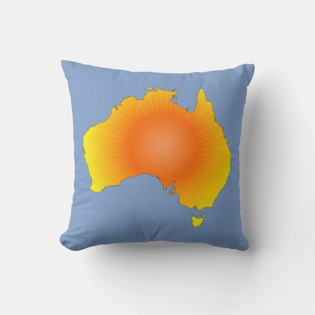 Sunny Australia Map Cushion (Front)