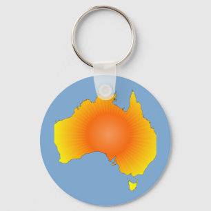 Sunny Australia Map Key Ring