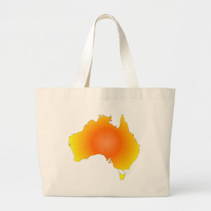 Sunny Australia Map Large Tote Bag