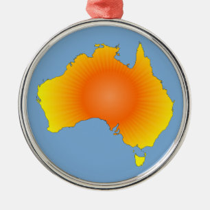Sunny Australia Map Metal Tree Decoration