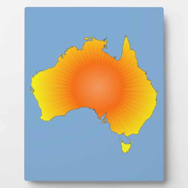Sunny Australia Map Plaque (Front)