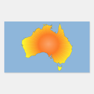 Sunny Australia Map Rectangular Sticker