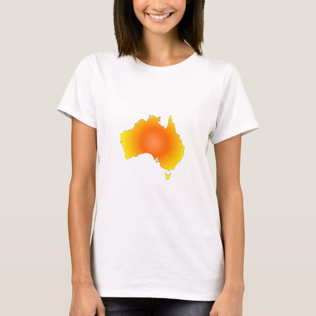 Sunny Australia Map T-Shirt (Front)