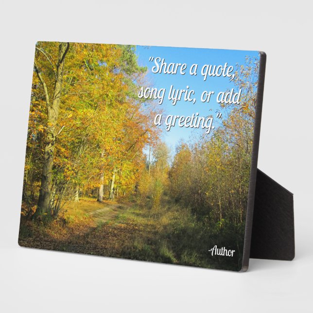Sunny Autumn Walk - Personalized Plaque (Side)