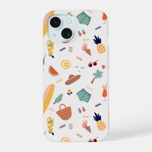 Sunny Beach Fun Pattern iPhone 15 Case