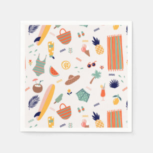 Sunny Beach Fun Pattern Napkin