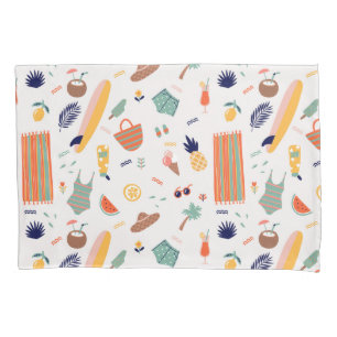 Sunny Beach Fun Pattern Pillowcase