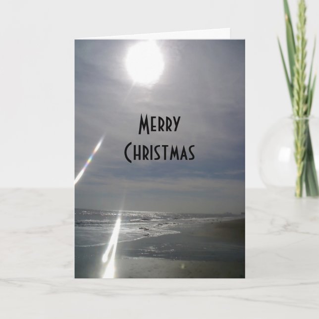 "SUNNY BEACH" MERRY CHRISTMAS/HAPPY NEW YEAR TOO HOLIDAY CARD (Front)