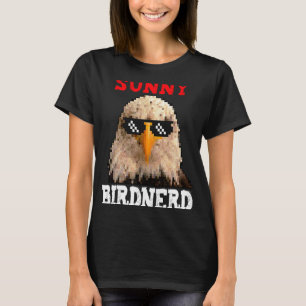 Sunny Birdnerd Retro Pixel Eagle Sunglasses Design T-Shirt