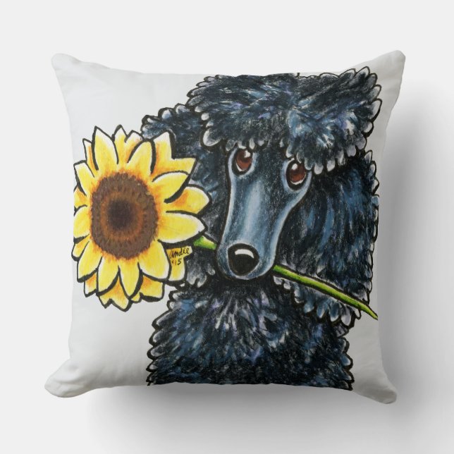 Sunny Black Miniature Poodle Cushion (Front)