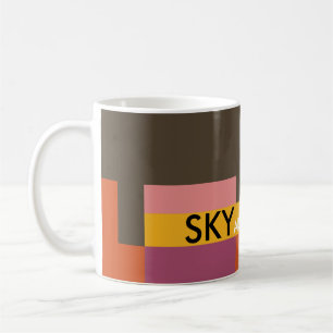 Sunny Blocks Brown Orange Coffee Mug