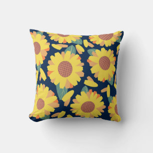 Sunny Bloom Doodles Cushion