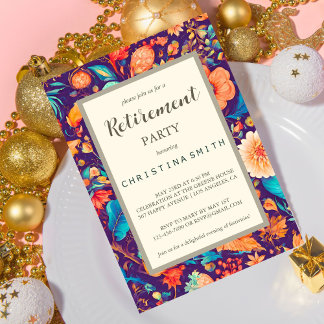 Sunny Botanical Festive Floral Retirement Party Invitation