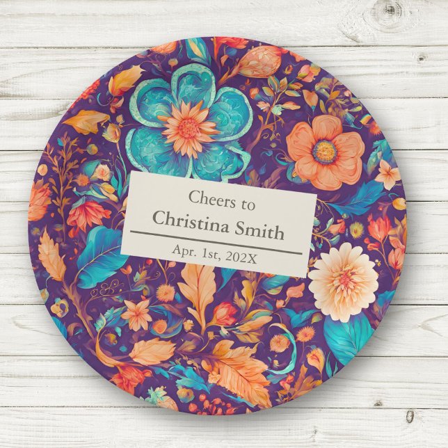 Sunny Botanical Festive Floral Retirement Party Paper Plate (Sunny Botanical Festive Floral Retirement Party Paper Plates)