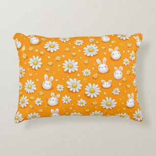 Sunny Bunnies & Daisies Decorative Cushion