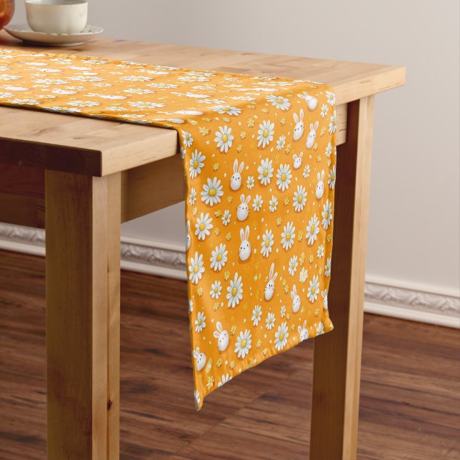 Sunny Bunnies & Daisies Short Table Runner (In Situ)