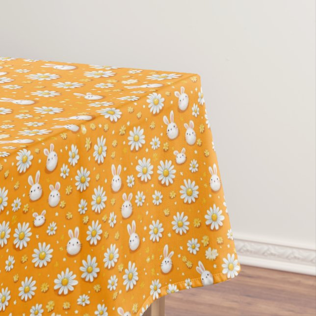 Sunny Bunnies & Daisies Tablecloth (In Situ)