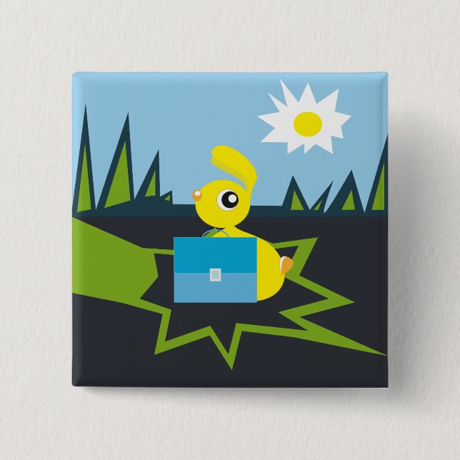 Sunny Bunny 15 Cm Square Badge (Front)