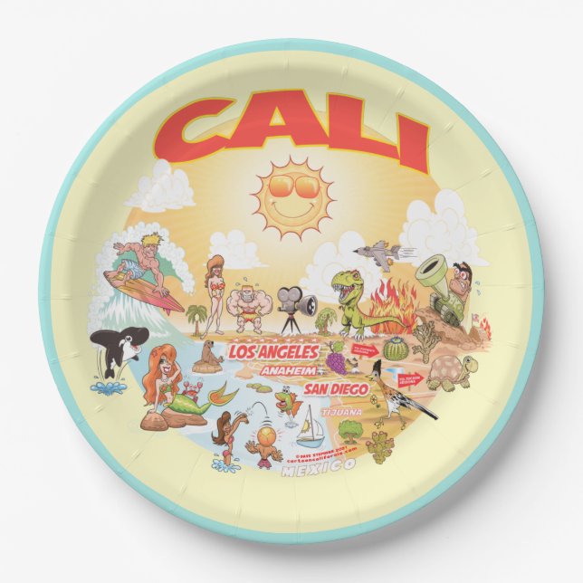 Sunny CALI California Beach Plate (Front)