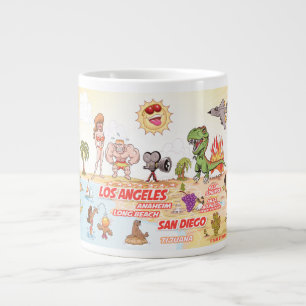 Sunny California Beach Paradise Jumbo Mug