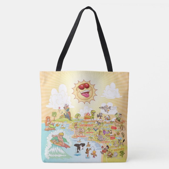 Sunny California Beach Paradise Tote Bag (Front)
