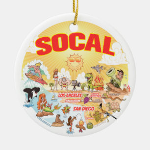 Sunny California Ceramic Ornament