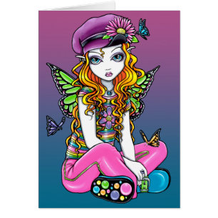 "Sunny" Candied Butterfly Rainbow Fairy Card