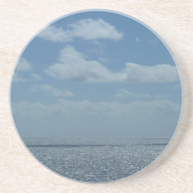 Sunny Caribbean Sea Blue Ocean Coaster (Front)