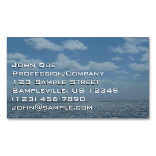 Sunny Caribbean Sea Blue Ocean Magnetic Business Card