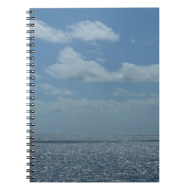 Sunny Caribbean Sea Blue Ocean Notebook (Front)