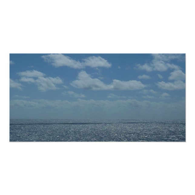 Sunny Caribbean Sea Blue Ocean Poster (Front)