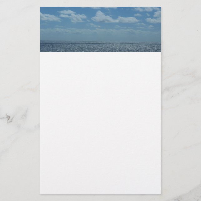 Sunny Caribbean Sea Blue Ocean Stationery (Front)