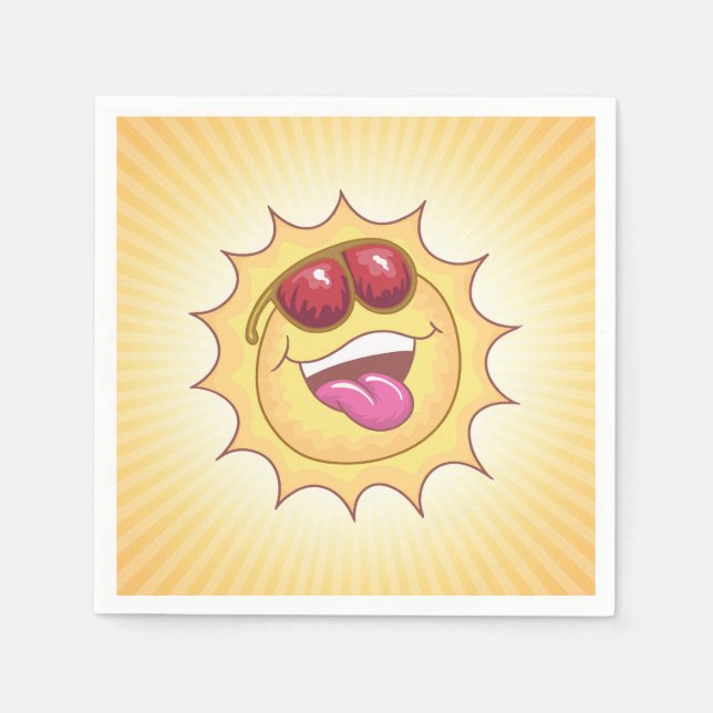 Sunny Cartoon Paper Napkin (Front)