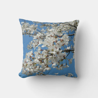 Sunny Cherry Blossoms Spring Pillow