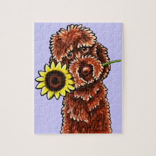 Sunny Chocolate Labradoodle Off-Leash Art™ Jigsaw Puzzle