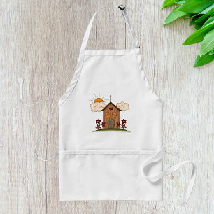 Sunny Church With Flowers Rustic Country Charm Standard Apron