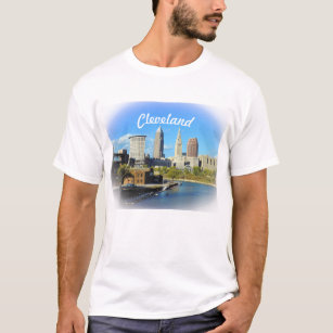  Sunny Cleveland River Skyline T-Shirt