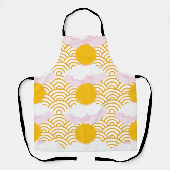 Sunny Cloudy Sky Pattern Apron (Front)