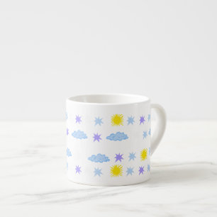 Sunny, Cloudy, Starry Weather Pattern Espresso Cup