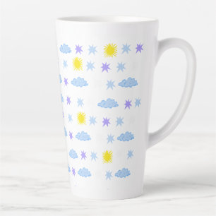 Sunny, Cloudy, Starry Weather Pattern Latte Mug
