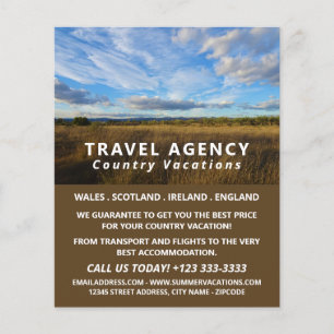 Sunny Country Scene, Travel Agency Advert Flyer