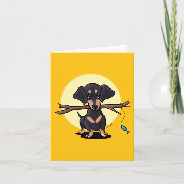 Sunny Dachshund Dog Greeting Card (Front)