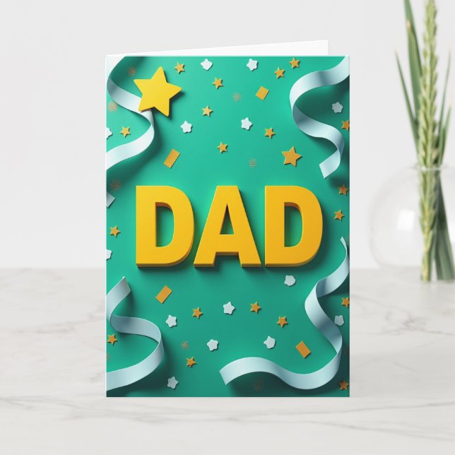 Sunny Dad Teal Scene Card (Front)