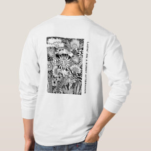 Sunny day - Black and White Surreal Botanical Art T-Shirt