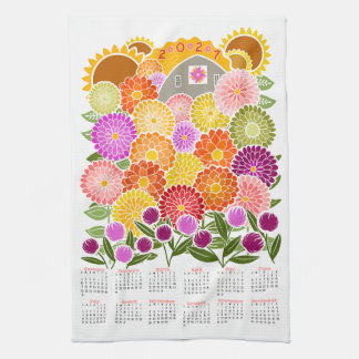 Sunny Day Calendar Tea Towel
