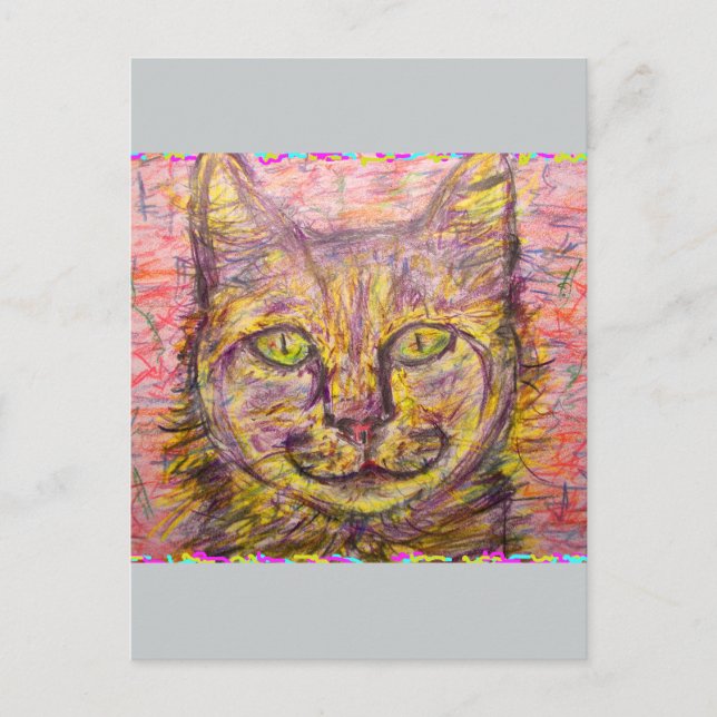 sunny day cat hey dude postcard (Front)