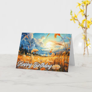 Sunny Day In the Prairie   Happy Birthday Card