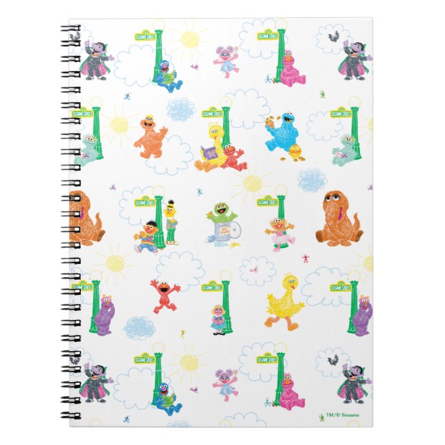 Sunny Day Sesame Street Pattern Notebook (Front)